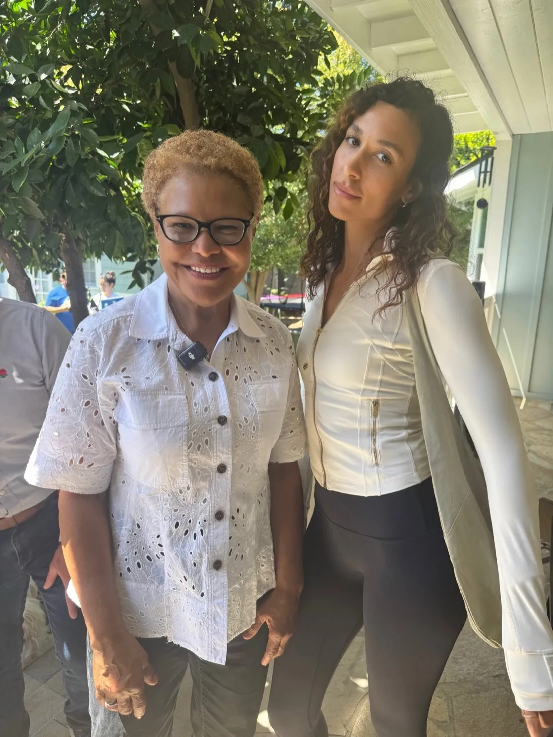 Producer Magali Widmer with Los Angeles Mayor Karen Bass